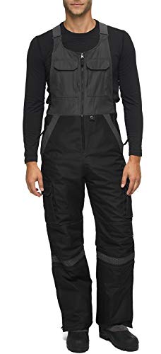 ARCTIX Herren Tundra Ballistic Latzhose mit zusätzlicher Sichtbarkeit Ski-Lätzchen, Schwarz/Charcoal, XX-Large/34 Inseam von ARCTIX