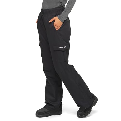 ARCTIX Lumi Damen Cargo-Schneehose, mit Fleece gefüttert, Schwarz, Größe L / 78 cm Schrittlänge von ARCTIX