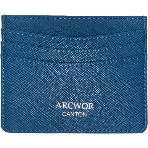 ARCWOR Schlanke Brieftasche, Blau-Saffiano, Horizontal von ARCWOR