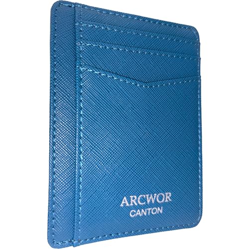 ARCWOR Schlanke Brieftasche, Blau-Saffiano, Vertikal von ARCWOR