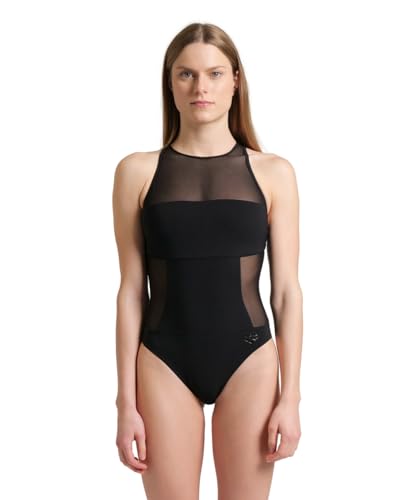 ARENA Damen Badeanzug MESH Panels Black 38 von ARENA