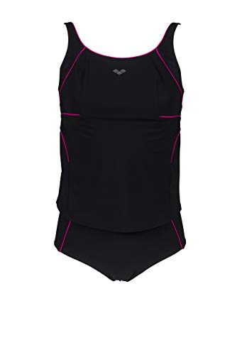 ARENA Damen Bodylift Tummy Control Wing Back One Piece Shaping Swimsuit Badeanzug, Black-black-rose Violet, 44 EU von ARENA