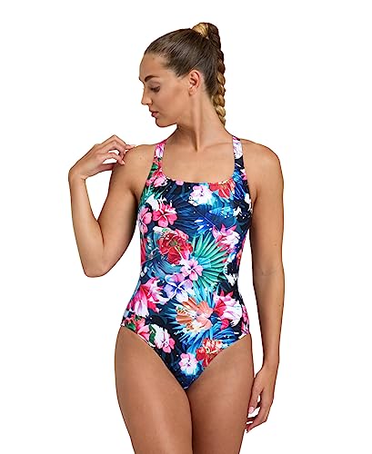 ARENA Damen Flower Schwimmanzug schwarz 36 von ARENA