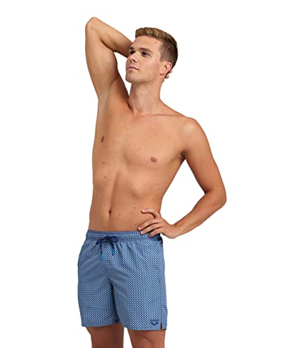 ARENA Herren Beach Boxer Allover Swim Trunks, Grey Blue Multi, S EU von ARENA