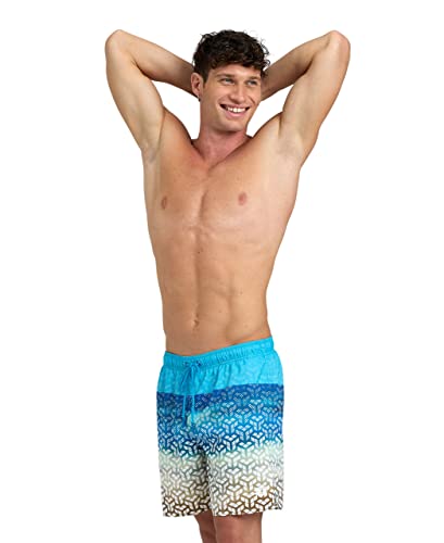 ARENA Herren Men's Beach Boxer Placed Swim Trunks, Sand&sea Turquoise, M EU von ARENA