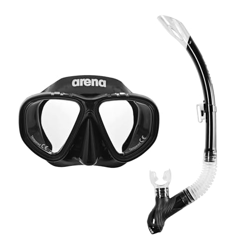 Arena Unisex Premium-Schnorchelset für Kinder, Maske und Schnorchel, Gestochen Scharfe Brillengläser, Geeignet für Meer und Pool, Einstellbarer Verschluss mit Schnalle, Schwarz Arena Unisex Premium-Schnorchelset für Kinder, Maske und Schnorchel, Gestochen Scharfe Brillengläser, Geeignet für Meer und Pool, Einstellbarer Verschluss mit Schnalle, Schwarz von ARENA