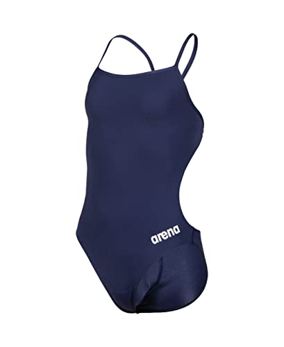 ARENA Mädchen Girl's Team Swimsuit Challenge Solid Badeanzüge, Navy-white, 128 EU von ARENA