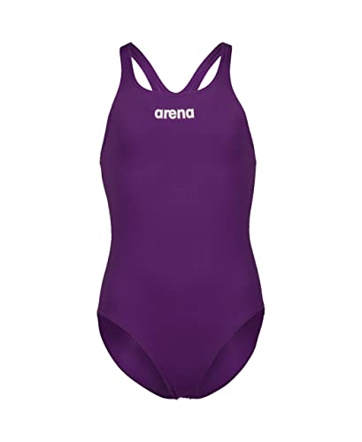 ARENA Mädchen Girl's Team Swimsuit Swim Pro Solid Badeanzüge, Plum-white, 140 EU von ARENA