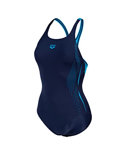 ARENA Damen Women's Pro Back Graphic Lb One Piece Swimsuit, Navy-turquoise, 36 EU ARENA Damen Women's Pro Back Graphic Lb One Piece Swimsuit, Navy-turquoise, 36 EU von ARENA