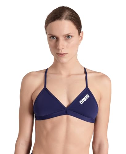 ARENA Damen Solid Tie Back Maxlife Bikini Top Shirt, Navy-white, 36 EU von ARENA