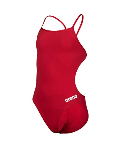 ARENA Mädchen Girl's Team Swimsuit Challenge Solid Badeanzüge, Red-white, 140 EU von ARENA
