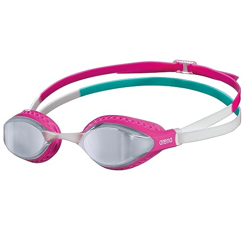 arena Airspeed Mirror Anti Beschlag Unisex Wettkampf Schwimmbrille für Erwachsene, Schwimmbrille mit Breiten Gläsern, UV-Schutz, 3 Austauschbaren Nasenstegen, Air-Seals Dichtungen von ARENA