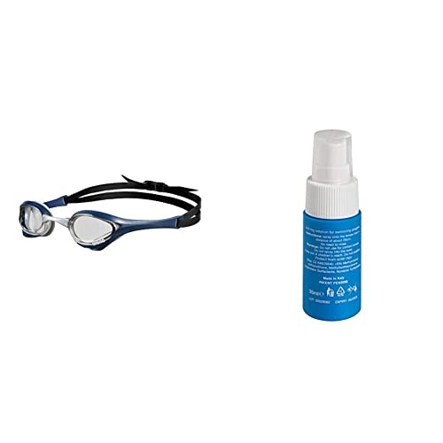 ARENA Unisex-Adult Cobra Ultra Swipe Schwimmbrillen, Clear-Shark-Grey, TU & Instant Anti-Fog Spray für Schwimmbrillen, Antibeschlag, Anti-Fog für Linsen, Schwimmzubehör, 35 ml Flasche von ARENA