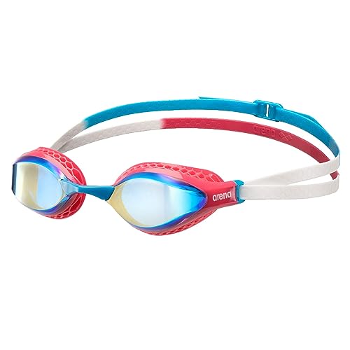 arena Air-Speed Mirror Unisex-Schwimmbrille für Erwachsene, Taucherbrille mit Breiten Gläsern, Anti-Beschlag, UV-Schutz, 3 Austauschbare Nasenstege, Air Seals von ARENA