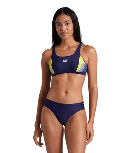 Arena Damen W Threefold Two Pieces R Bikini, Navy-Grey Blue-Soft Green, 40 EU von ARENA