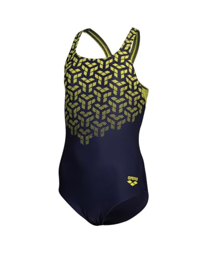 Arena Mädchen Girl's Kikko V Pro Back One Piece Swimsuit, Navy-Soft Green, 128 EU von ARENA