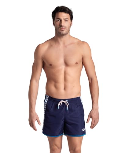 Arena Herren Mens Team Stripe Beach Short Swim Trunks, Navy-Blue Cosmo-White, L EU von ARENA