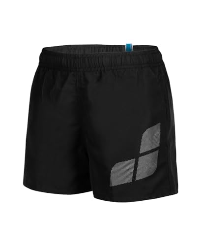 Arena Jungen Boys' Beach Short Logo Swim Trunks, Black-White, 140 EU von ARENA