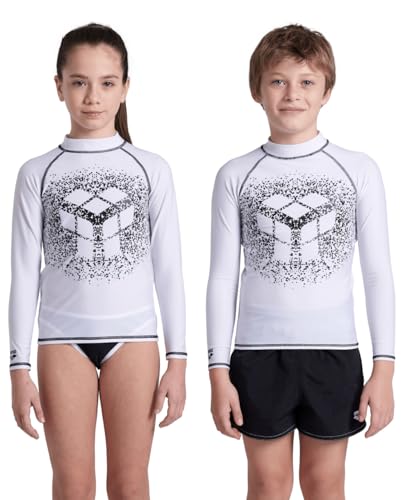 Arena Jungen Unisex Jr Rash Vest L/S Graphic Shirt, White-Black, 152 EU Arena Jungen Unisex Jr Rash Vest L/S Graphic Shirt, White-Black, 152 EU von ARENA