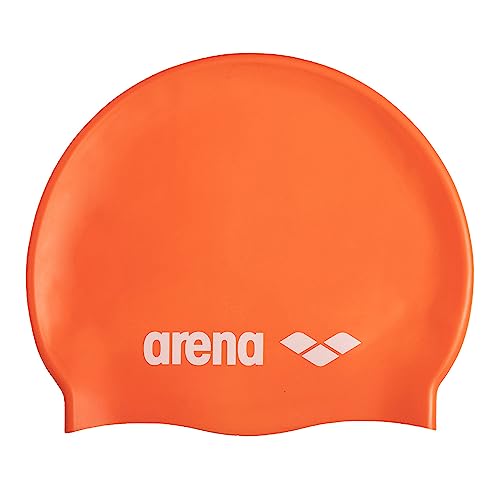 Arena Klassische Unisex-Badekappe aus weichem Silikon für Damen und Herren, intensives Training und Rennen, komfortabel, rutschfest, Langhaar, Orange Arena Klassische Unisex-Badekappe aus weichem Silikon für Damen und Herren, intensives Training und Rennen, komfortabel, rutschfest, Langhaar, Orange von ARENA