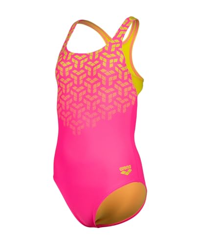 Arena Mädchen Girl's Kikko V Pro Back One Piece Swimsuit, Shocking Pink-Soft Green, 140 EU von ARENA