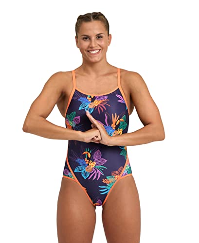 arena Damen Women's Toucan Super Fly Back One Piece Swimsuit, Nespola-Navy Multi, 32 EU von ARENA