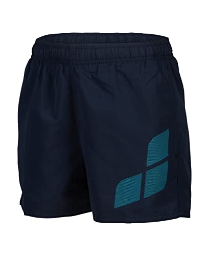 arena Jungen Boys' Beach Short Logo Swim Trunks, Navy-Turquoise, 140 EU von ARENA
