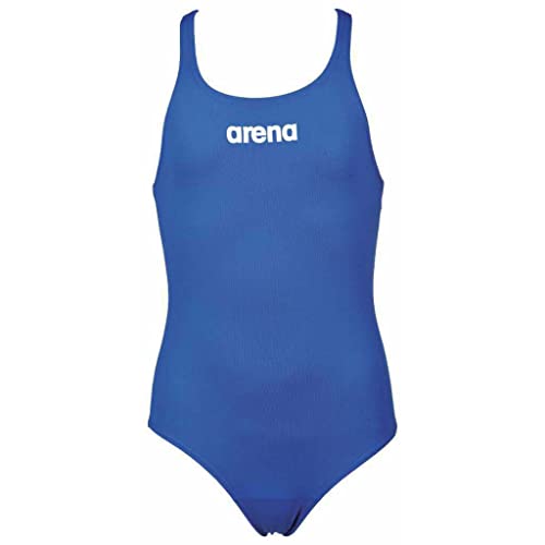 arena Mädchen Trainings Badeanzug Solid Swim Pro (Schnelltrocknend, UV-Schutz UPF 50+, Chlorresistent), Royal-White (72), 128 von ARENA