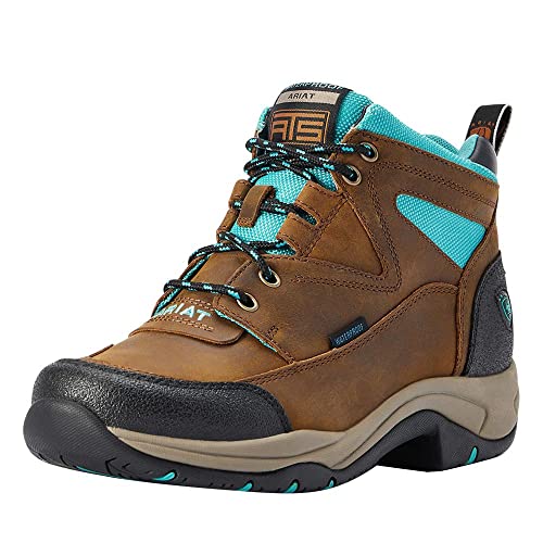 ARIAT Damen wasserdichte Stiefel für Gelände Wanderstiefel, Verwittertes braun/türkis, 11 ARIAT Damen wasserdichte Stiefel für Gelände Wanderstiefel, Verwittertes braun/türkis, 11 von ARIAT