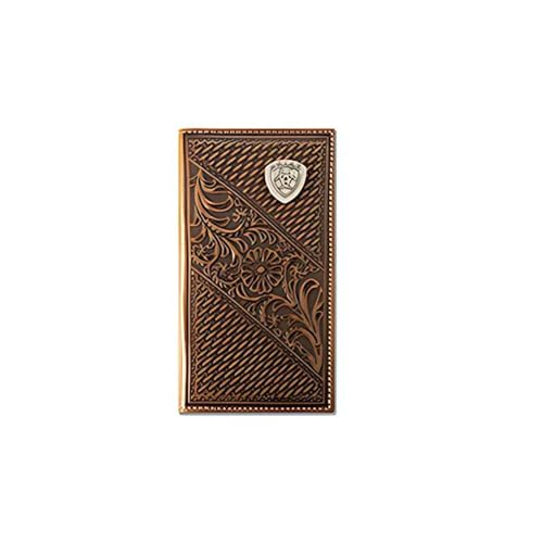 ARIAT Men's Rodeo Leather Wallet with Basket Weave & Floral Embossing and Shield Concho ARIAT Men's Rodeo Leather Wallet with Basket Weave & Floral Embossing and Shield Concho von ARIAT