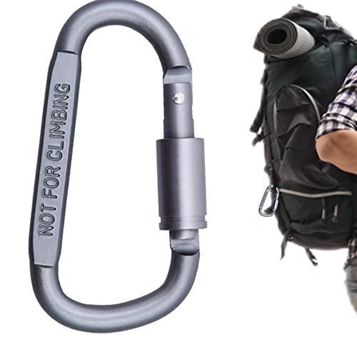 Karabiner-Clip – D-förmiger Karabiner-Clip, robuster Karabinerhaken mit Schraube, Rucksack-Karabiner, Schlüsselanhänger, Federklammern, Haken, Wandern, Aluminiumlegierung, D-Ringverschluss, von ARIOU