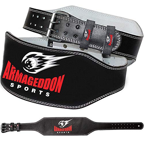 ARMAGEDDON SPORTS Gewichthebergürtel Gym Gürtel 15 cm Echt Leder - Premium-Qualität für Fitness Sport (S (65-85 cm Taillenumfang)) von ARMAGEDDON SPORTS