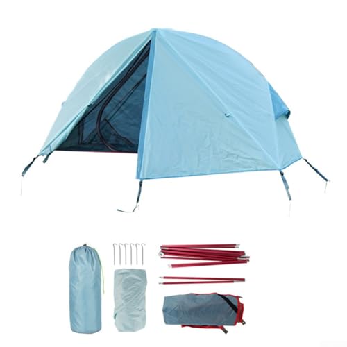 Campingzelt, sofortiger Zelt, Boden, wasserdicht, 210D-Oxford-Stoff, Einzelpersonenzelt, Outdoor, für Camping (blau) von ARMYJY