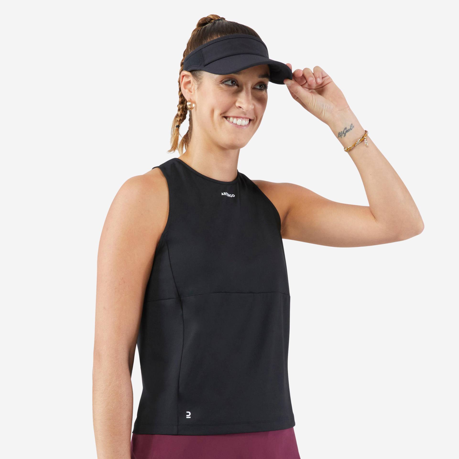 Damen Rundhals Tennis Top - Dry schwarz von ARTENGO