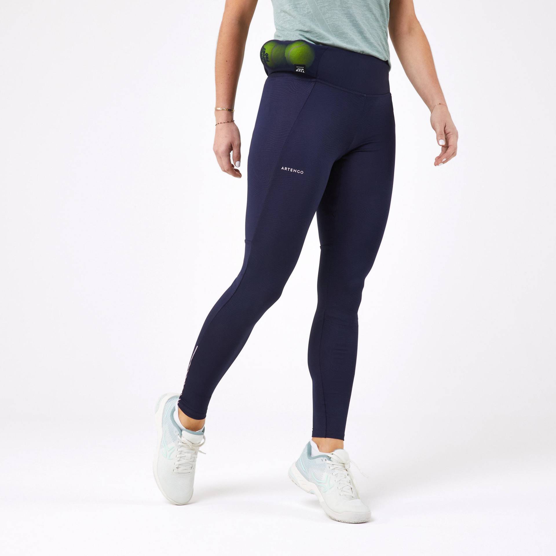 Damen Tennis Leggings - Tlegging Dry Hip Ball blau bedruckt von ARTENGO