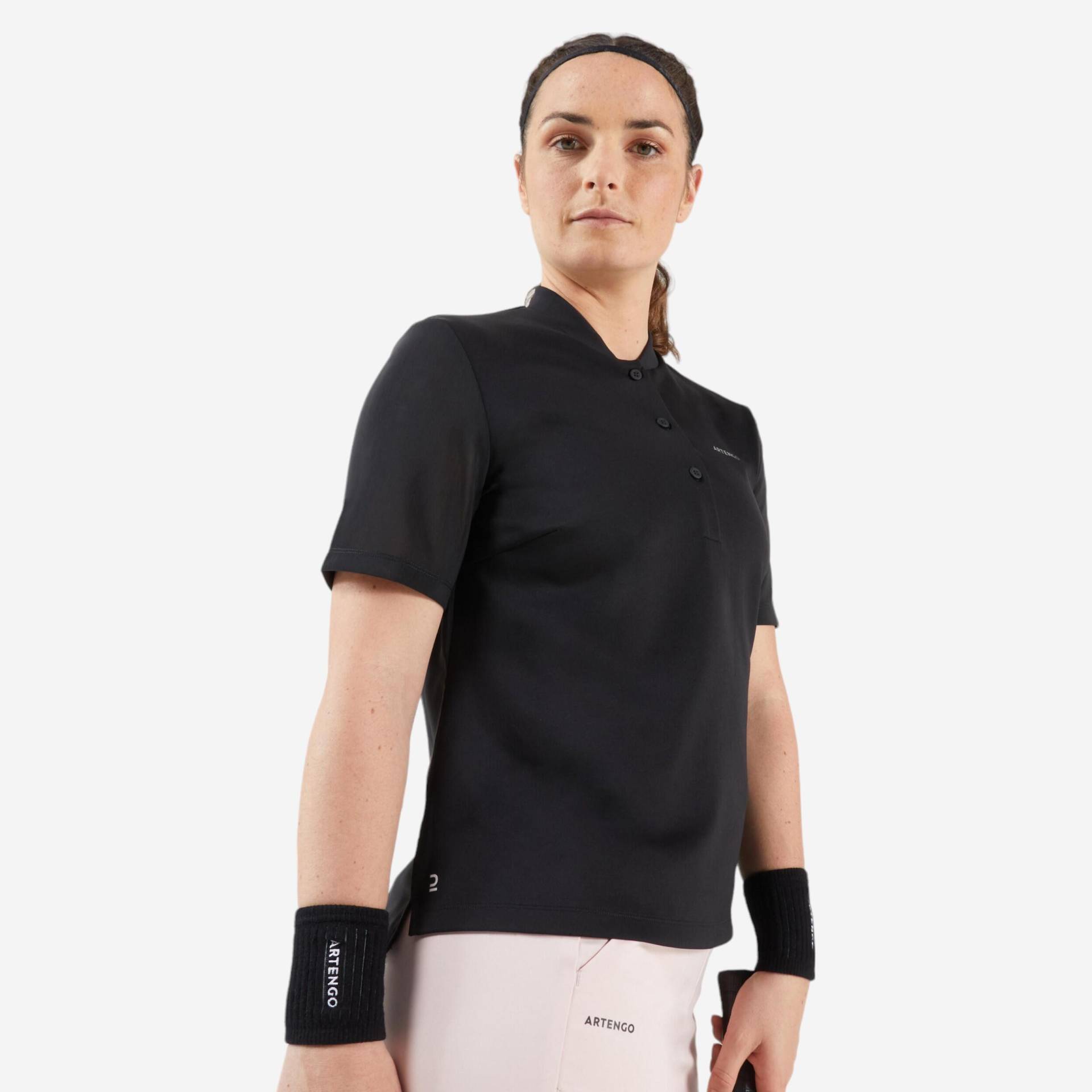 Damen Tennis Poloshirt - Dry 500 Soft schwarz von ARTENGO