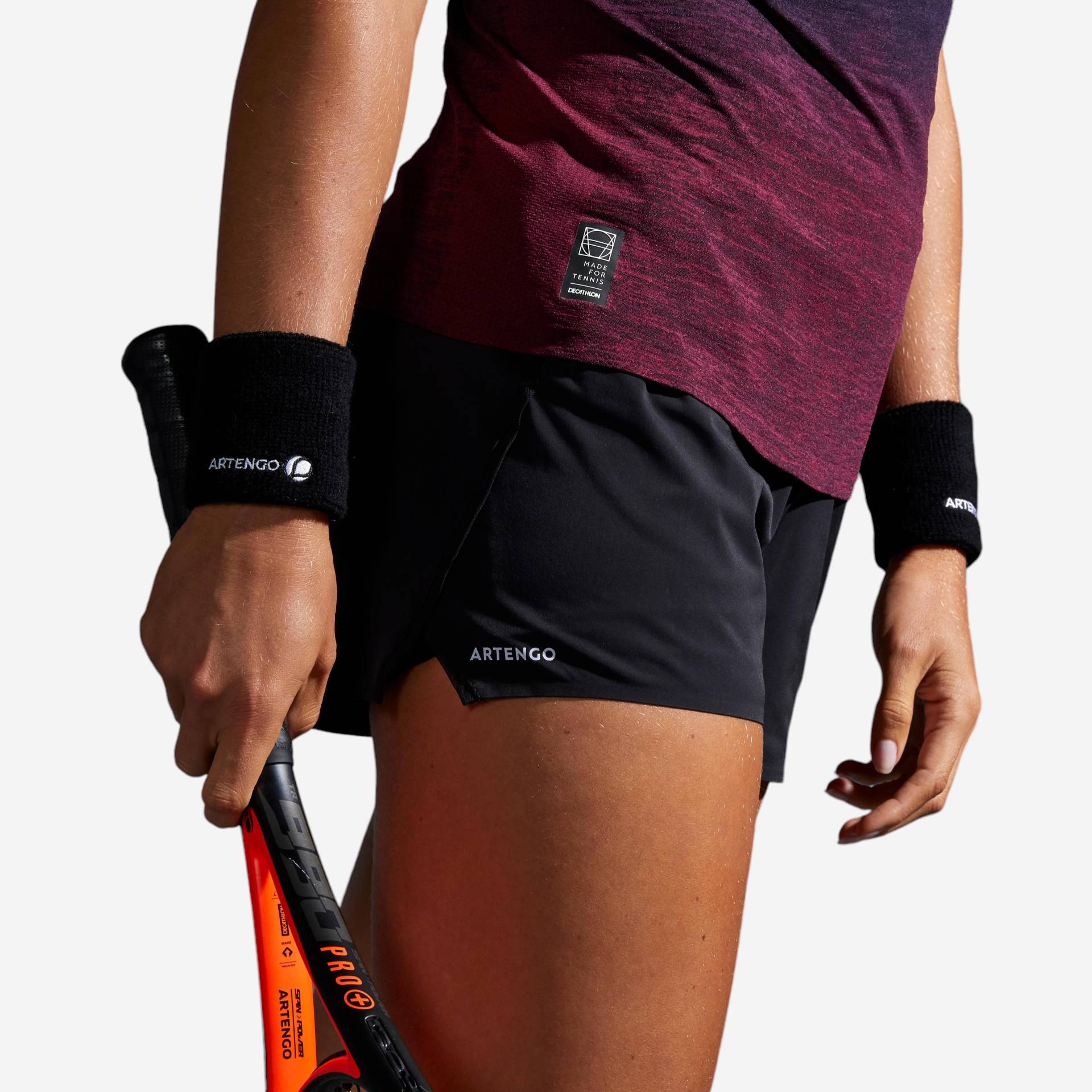 Damen Tennis-Shorts 2 in 1 - Light 900 schwarz Damen Tennis-Shorts 2 in 1 - Light 900 schwarz von ARTENGO