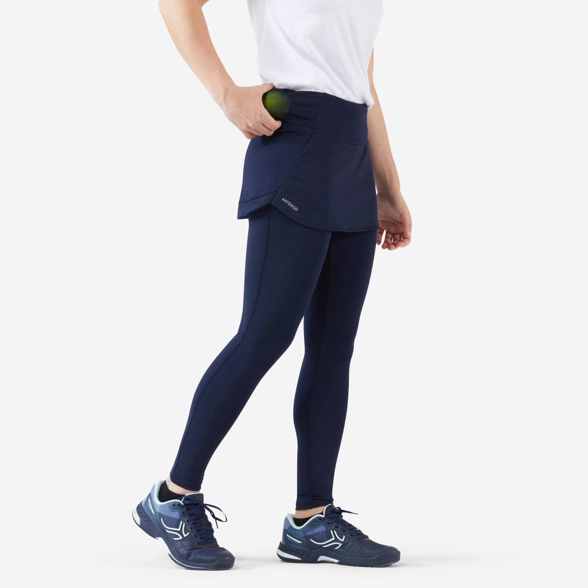 Damen Tennisrock mit Leggings ‒ Dry Hip Ball blau/schwarz von ARTENGO