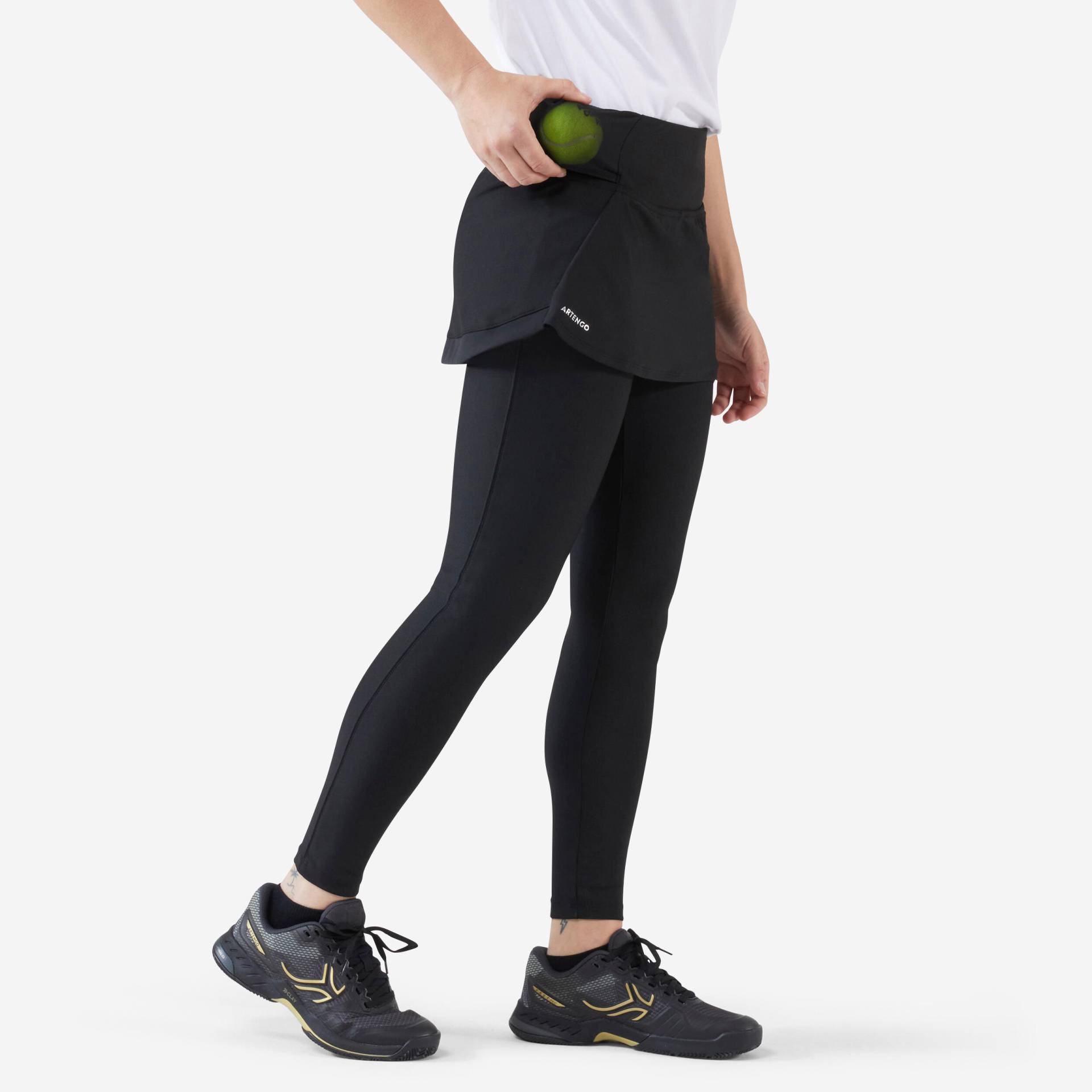Damen Tennisrock mit Leggings ‒ Dry Hip Ball schwarz von ARTENGO