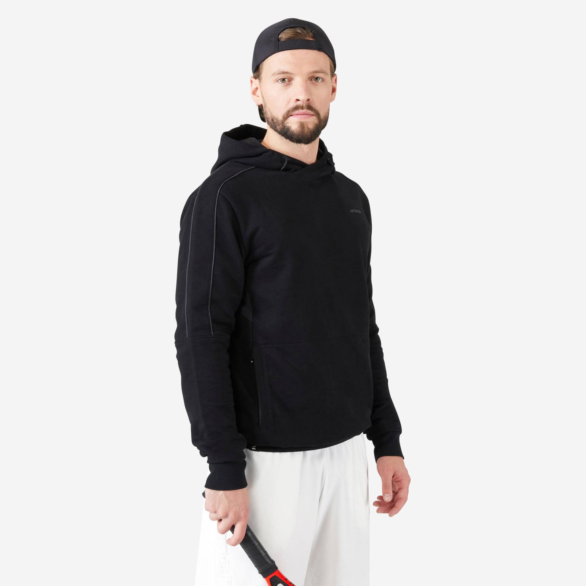 Herren Tennis Kapuzenpullover - Soft schwarz von ARTENGO