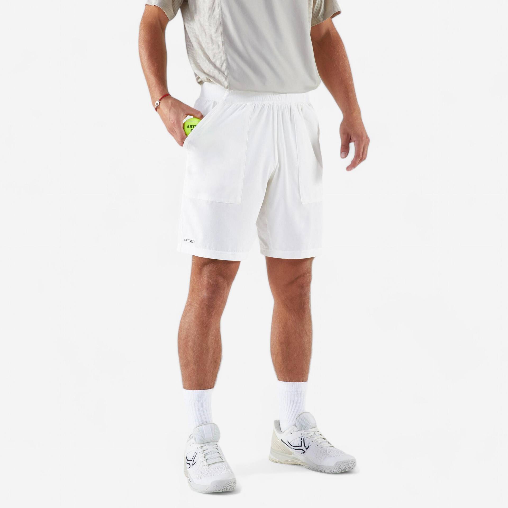 Herren Tennis Shorts atmungsaktiv - Artengo Dry weiss von ARTENGO