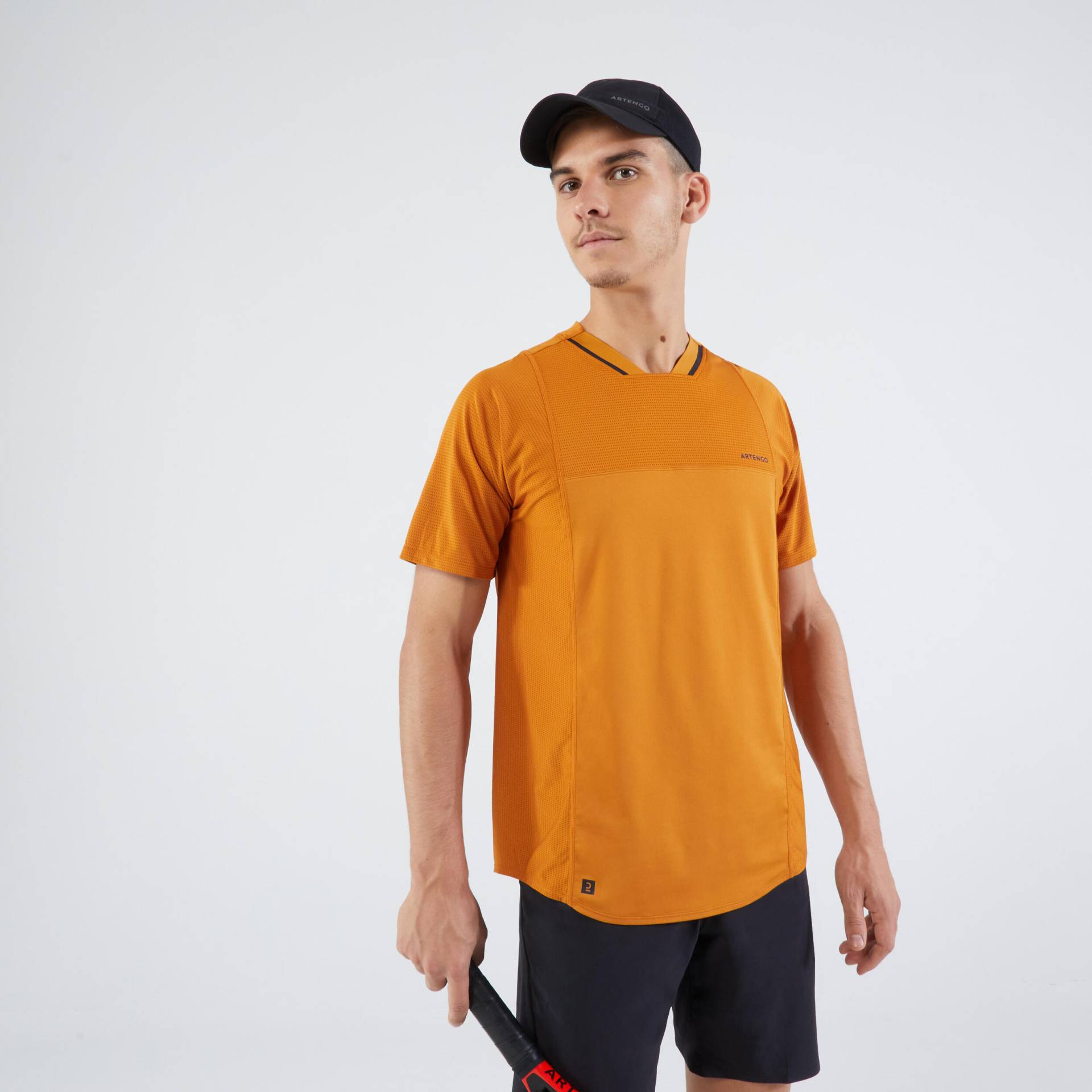 Herren Tennis T-Shirt ‒ Dry VN ocker/schwarz von ARTENGO