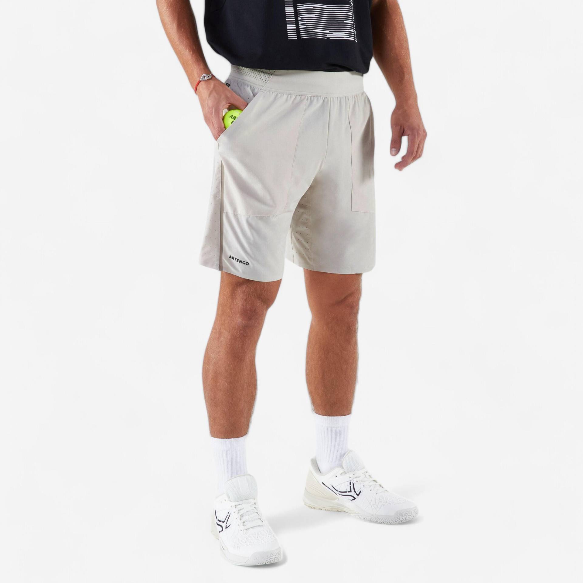 Herren Tennisshorts atmungsaktiv - Artengo Dry+ Beige Gaël Monfils von ARTENGO