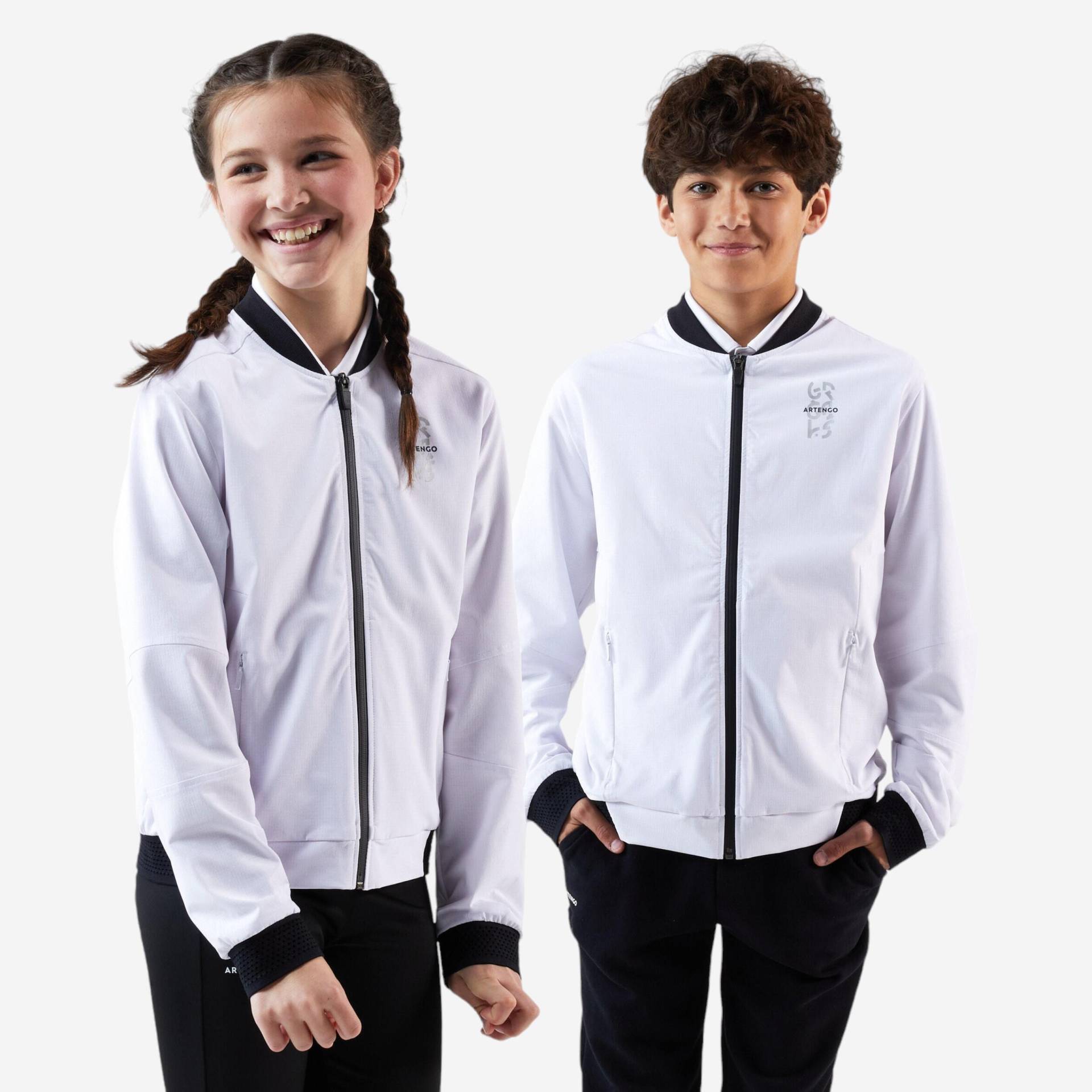 Jungen Tennisjacke - ERGOLS weiss Jungen Tennisjacke - ERGOLS weiss von ARTENGO