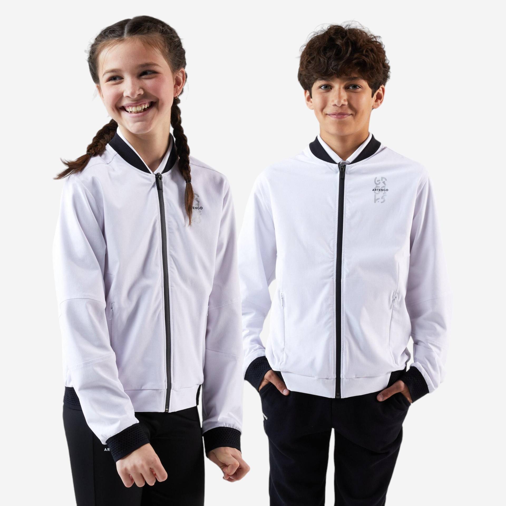 Jungen Tennisjacke - ERGOLS weiss von ARTENGO