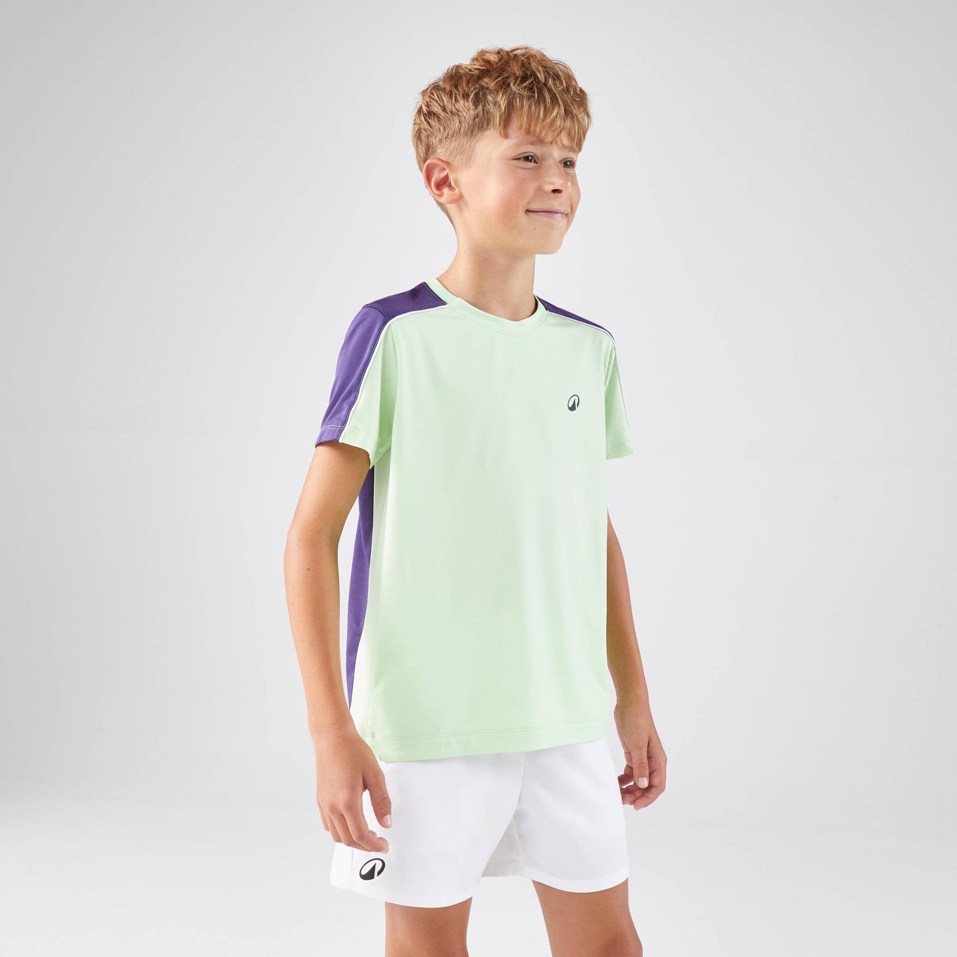 Kinder Tennis T-Shirt - TTS Dry Jr Rundhals grün von ARTENGO