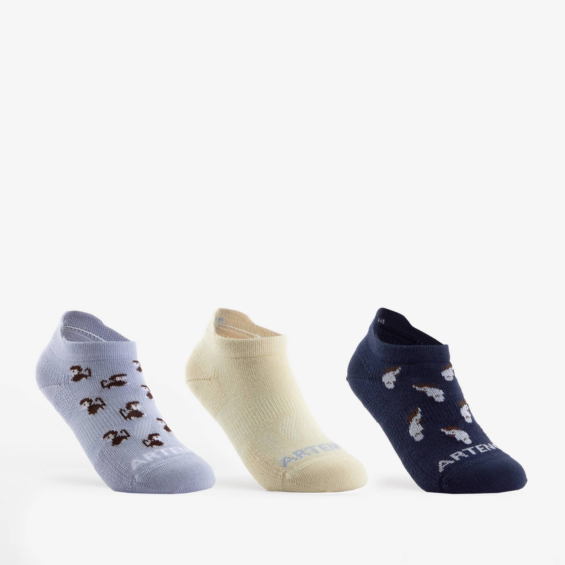 Kinder Tennissocken Low 3er Pack - RS160 blau/weisse Motive Kinder Tennissocken Low 3er Pack - RS160 blau/weisse Motive von ARTENGO