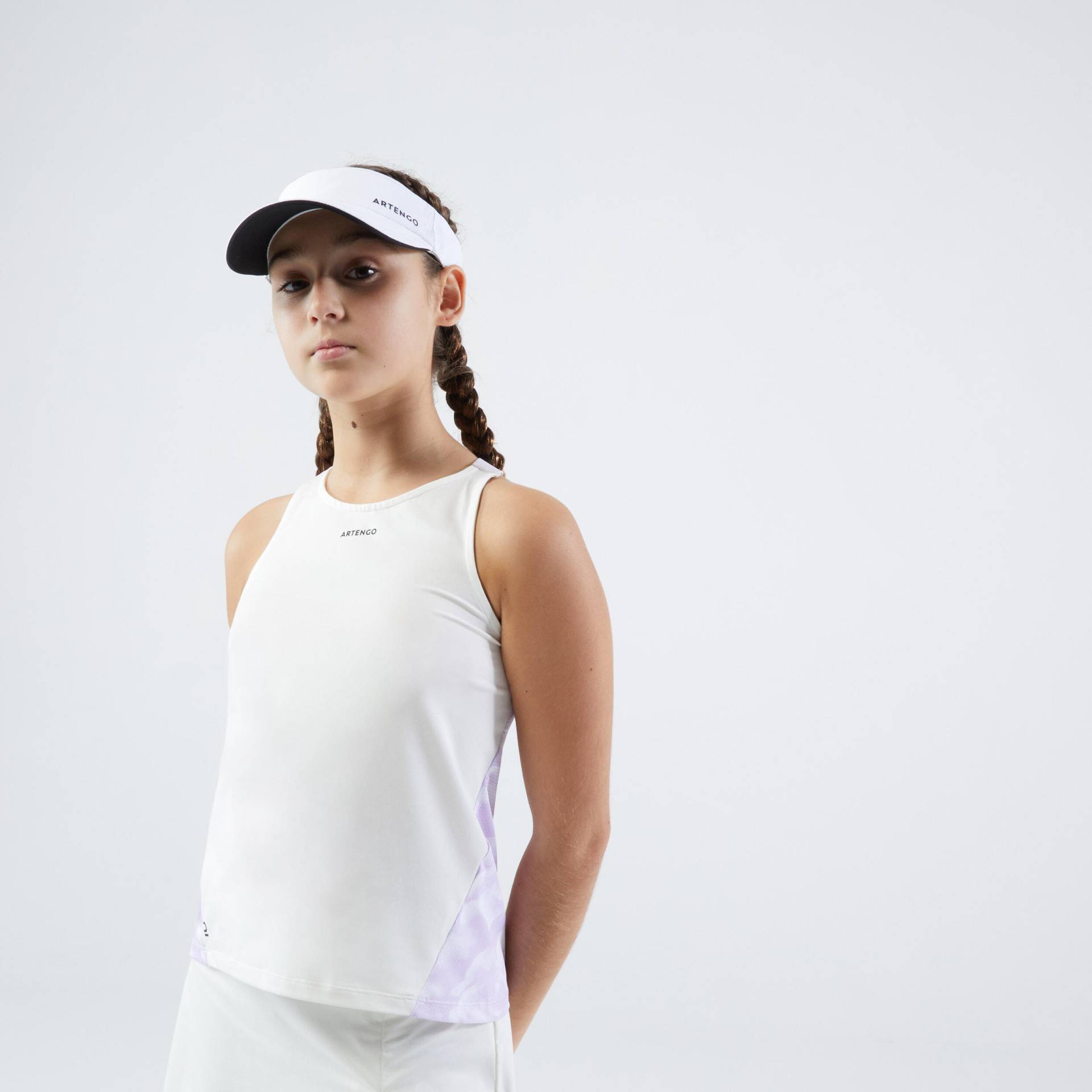 Mädchen Tennis Top - Dry weiss/lila von ARTENGO