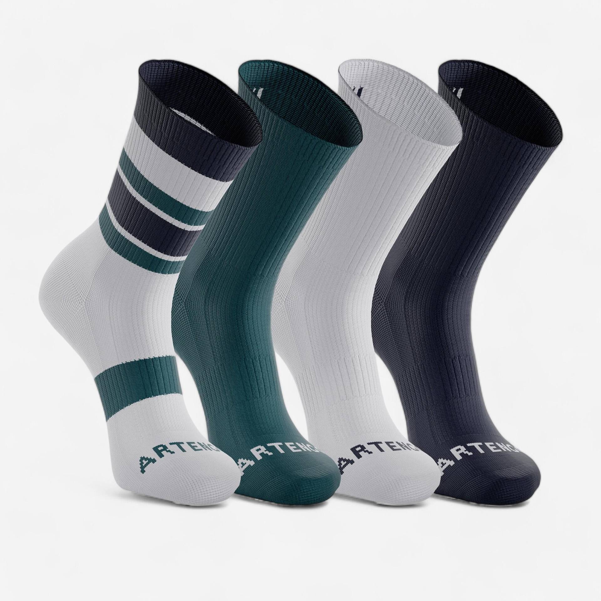 Tennissocken High 4er Pack - RS300 Artengo blaues Motiv. grün/blau Tennissocken High 4er Pack - RS300 Artengo blaues Motiv. grün/blau von ARTENGO