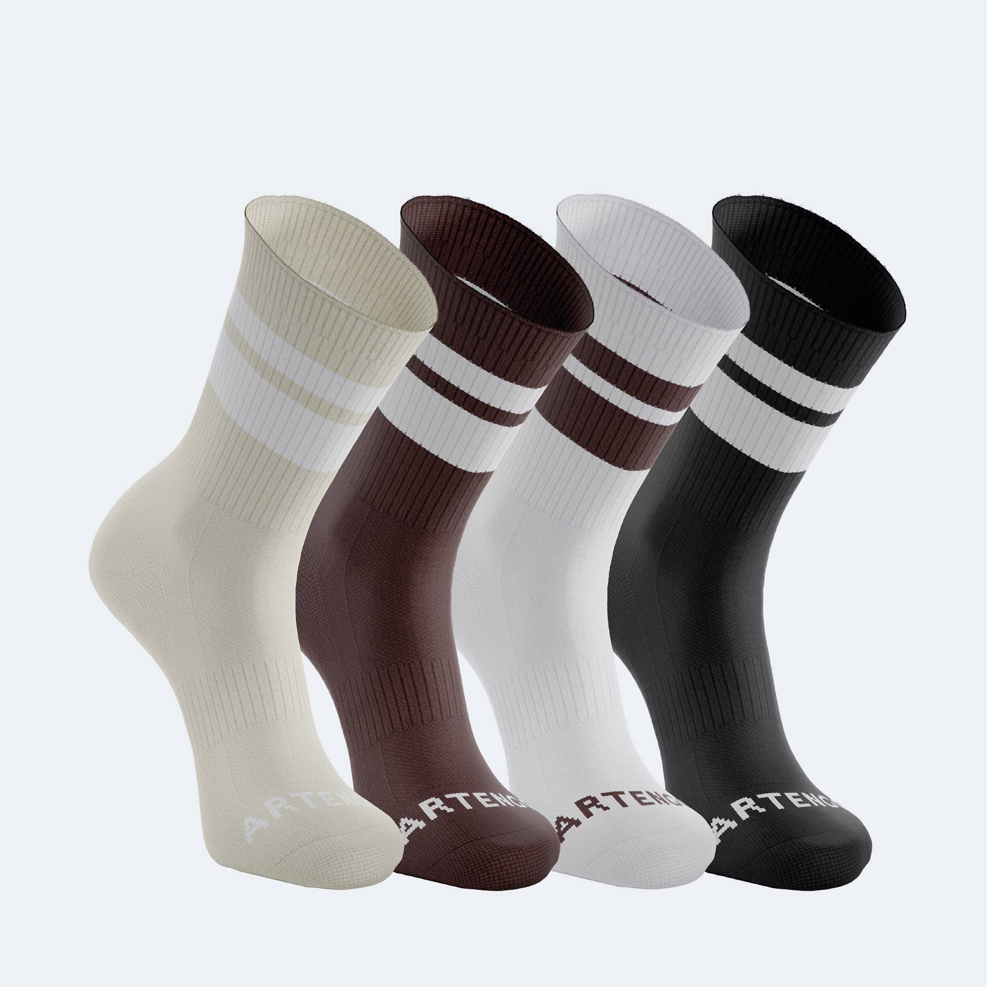 Tennissocken High 4er Pack - RS300 Artengo braun/weiss von ARTENGO